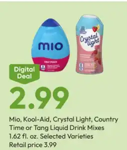 Stater Bros Mio, Kool-Aid, Crystal Light, Country Time or Tang Liquid Drink Mixes offer