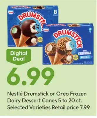 Stater Bros Nestlé Drumstick or Oreo Frozen Dairy Dessert Cones offer