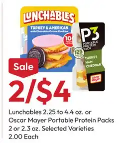 Stater Bros Lunchables 2.25 to 4.4 oz. or Oscar Mayer Portable Protein Packs 2 or 2.3 oz offer