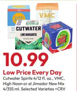 Stater Bros Cutwater Spirits 4/12 fl. oz., VMC, High Noon or el Jimador New Mix 4/355 ml offer