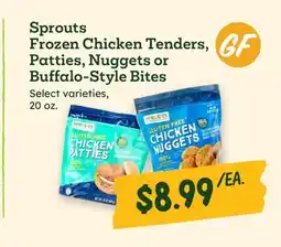 Sprouts Farmers Market Sprouts Frozen Chicken Tenders, Patties, Nuggets or Buffalo-Style Bites offer