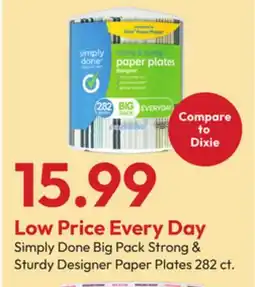 Stater Bros Simply Done Big Pack Strong & Sturdy Designer Paper Plates offer