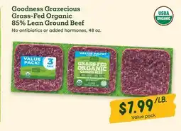 Sprouts Farmers Market Goodness Grazecious Grass-Fed Organic 85% Lean Ground Beef offer