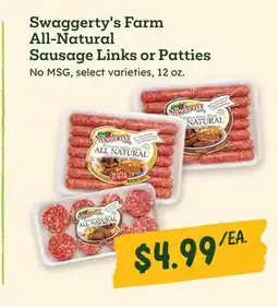 Sprouts Farmers Market Swaggerty's Farm All-Natural Sausage Links or Patties offer