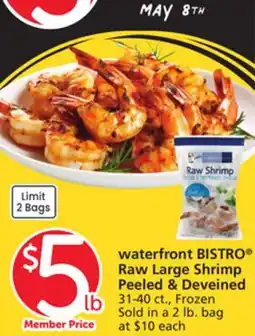 Vons waterfront BISTRO Raw Large Shrimp offer