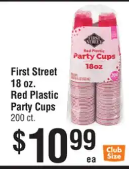 Smart & Final First Street 18 oz. Red Plastic Party Cups 200 ct offer