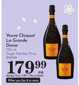 Pavilions Veuve Clicquot La Grande Dame offer