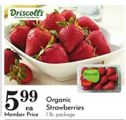 Pavilions Organic Strawberries offer