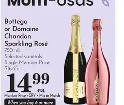 Pavilions Bottega or Domaine Chandon Sparkling Rosé offer