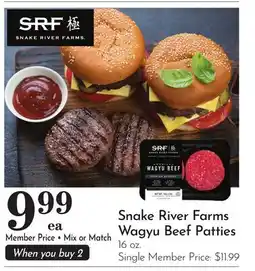Pavilions Snake River Farms Wagyu Beef Patties offer