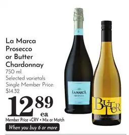 Pavilions La Marca Prosecco or Butter Chardonnay offer