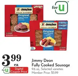 Pavilions Jimmy Dean Fully Cooked Sausage offer