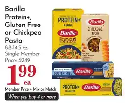 Pavilions Barilla Protein +, Gluten Free or Chickpea Pasta offer