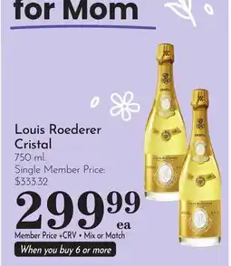 Pavilions Louis Roederer Cristal offer