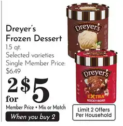 Pavilions Dreyer's Frozen Dessert offer