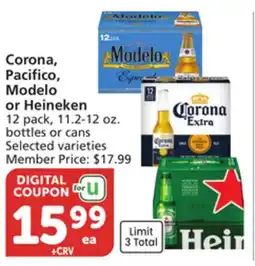Albertsons Corona, Pacifico, Modelo or Heineken offer