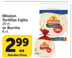 Albertsons Mission Tortillas Fajita 20 ct. or Burrito 8 ct offer