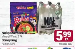 Tony’s Fresh Market Nałęczowianka Mineral Water, 6 Pk or Samyang Ramen, 5 Pk offer