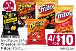 Tony’s Fresh Market Smartfood Select Popcorn, 5.5-7 oz Cheetos, 6.5-10 oz Fritos, 9.25-10 oz offer