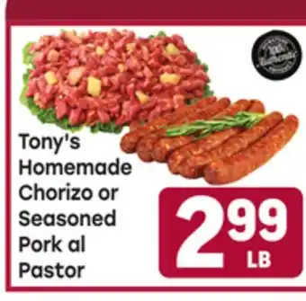 Tony’s Fresh Market Tony's Homemade Chorizo or Seasoned Pork al Pastor offer