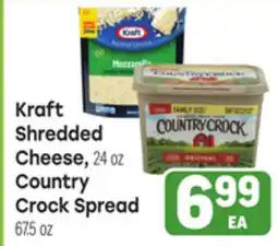 Tony’s Fresh Market Kraft Shredded Cheese, 24 oz Country Crock Spread, 67.5 oz offer