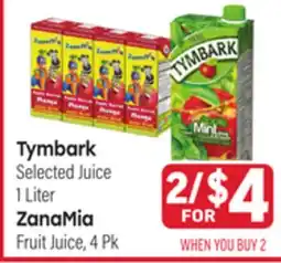 Tony’s Fresh Market Tymbark Selected Juice 1 Liter ZanaMia Fruit Juice offer