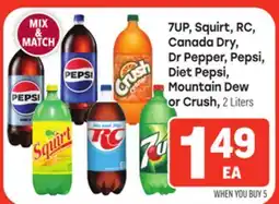 Tony’s Fresh Market 7UP, Squirt, RC, Canada Dry, Dr Pepper, Pepsi, Diet Pepsi, or Mountain Dew or Crush offer