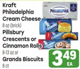 Tony’s Fresh Market Kraft Philadelphia Cream Cheese, Pillsbury Crescents or Cinnamon Rolls or Grands Biscuits offer