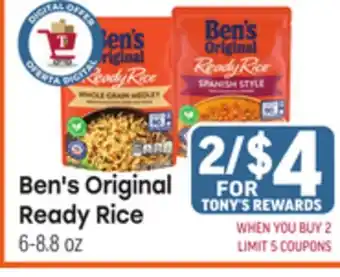 Tony’s Fresh Market Ben's Original Ready Rice offer