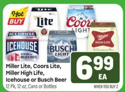 Tony’s Fresh Market Miller Lite, Coors Lite, Miller High Life, Icehouse or Busch Beer offer