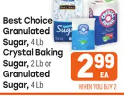 Tony’s Fresh Market Best Choice Granulated Sugar, 4 Lb Crystal Baking Sugar, 2 Lb or Granulated Sugar, 4 Lb offer