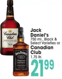 Jewel-Osco Jack Daniel's 750 ml., Black & Canadian Club 1.75 ltr offer