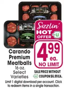 Jewel-Osco Carando Premium Premium Meatballs offer