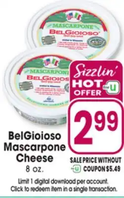Jewel-Osco BelGioioso Mascarpone Mascarpone Cheese offer