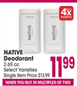Jewel-Osco NATIVE Deodorant offer