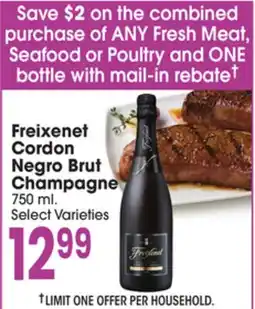 Jewel-Osco Freixenet Cordon Negro Brut Champagne offer