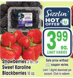 Jewel-Osco Strawberries 2 lb., or Sweet Karoline Blackberries 10 oz offer