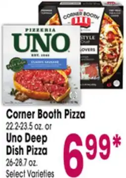 Jewel-Osco Corner Booth Pizza 22.2-23.5 oz. or Uno Deep Dish Pizza 26-28.7 oz offer