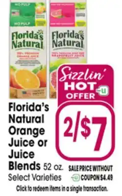 Jewel-Osco Florida's Natural Orange Juice or Juice Blends offer