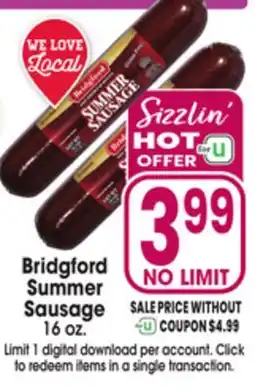 Jewel-Osco Bridgford Summer Sausage offer