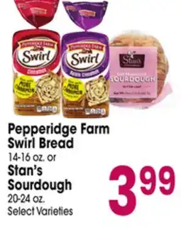 Jewel-Osco Pepperidge Farm Swirl Bread 14-16 oz. or Stan's Sourdough 20-24 oz offer