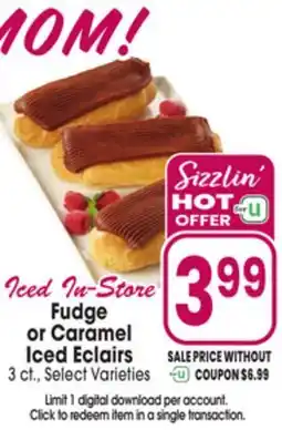 Jewel-Osco Fudge or Caramel Iced Eclairs offer