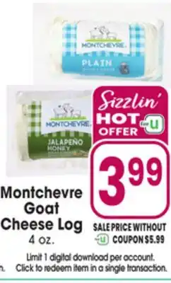 Jewel-Osco Montchevre Goat Cheese Log offer