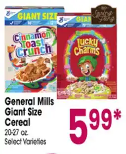 Jewel-Osco General Mills Giant Size Cereal offer