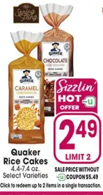 Jewel-Osco Quaker Rice Cakes offer