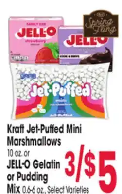 Jewel-Osco Kraft Jet-Puffed Mini Marshmallows 10 oz. or JELL-O Gelatin or Pudding Mix offer