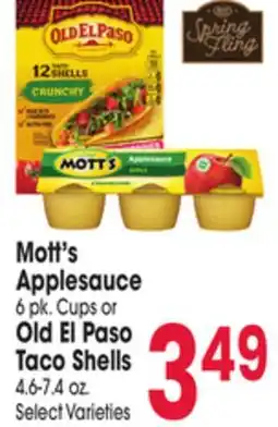 Jewel-Osco Mott's Applesauce 6 pk. Cups or Old El Paso Taco Shells 4.6-7.4 oz offer