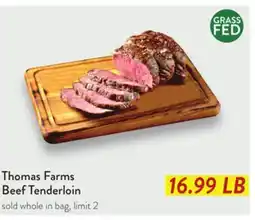 Fresh Thyme Thomas Farms Beef Tenderloin offer