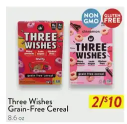 Fresh Thyme Three Wishes Grain-Free Cereal offer