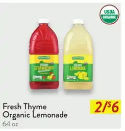 Fresh Thyme Fresh Thyme Organic Lemonade offer